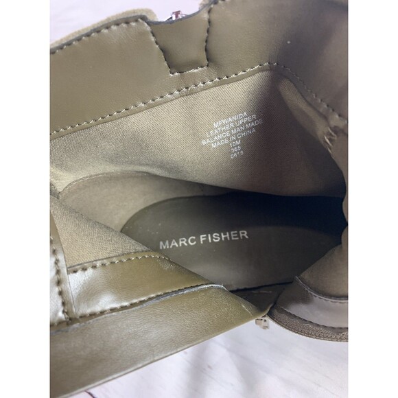 Marc Fisher Suede Leather ankle bootie 10 Pointy Toe Western Gray Green Moss Zip - Picture 10 of 12